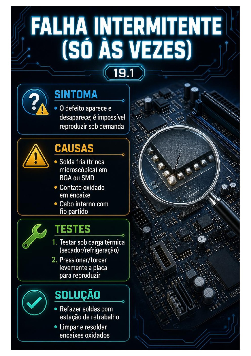 Página do guia sobre falha intermitente